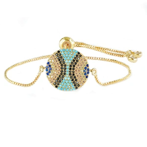 micro paved cz charm bracelet women adjustable chain brass bracelet accessories women wholesale ladies gold-plated bracelets diy