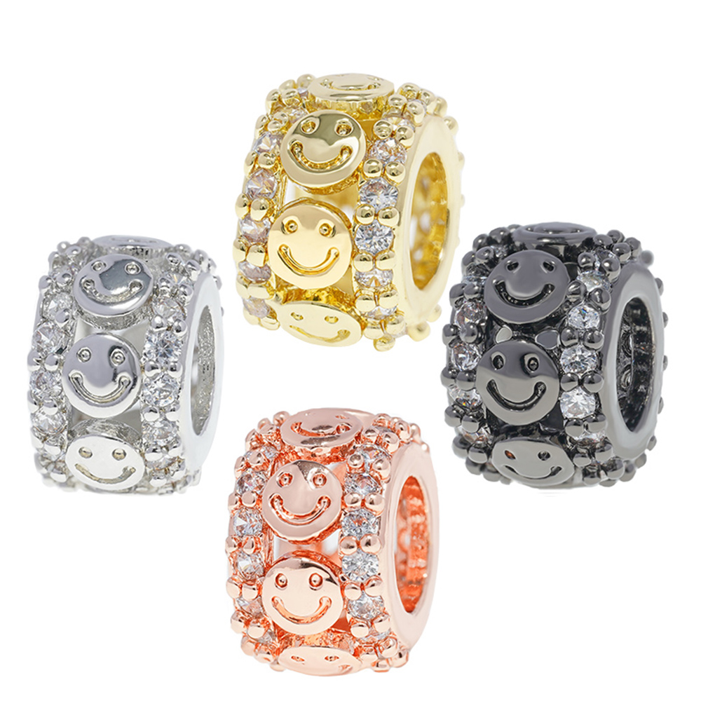 Fashion Beads Jewelry Making Cylindrical shape Bracelet Necklace Beads DIY Wholesale CZ Cylindrical Spacer Charms  beads