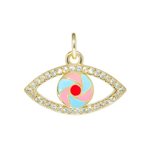 Fashion style eyes shape bracelet necklace pendant charms for bracelet making jewelry CZ Eyes Pendant Charms