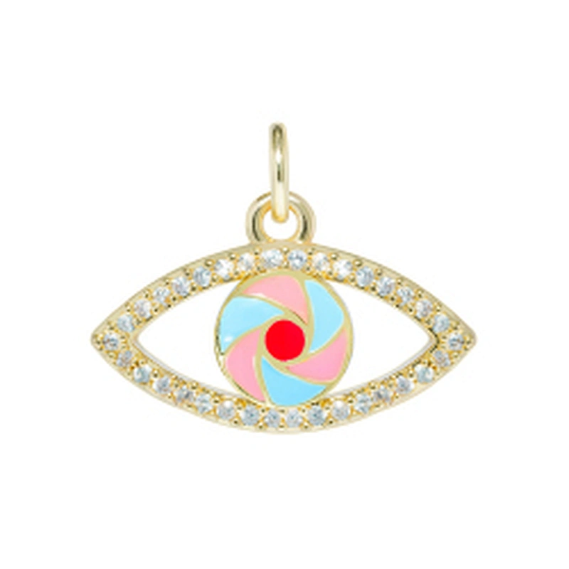 Fashion style eyes shape bracelet necklace pendant charms for bracelet making jewelry CZ Eyes Pendant Charms