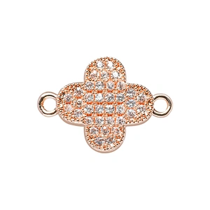 cz flower charm connector jewelry connectors for jewelry making 14k gold accessories connector charms for bracelets bulk jewelry