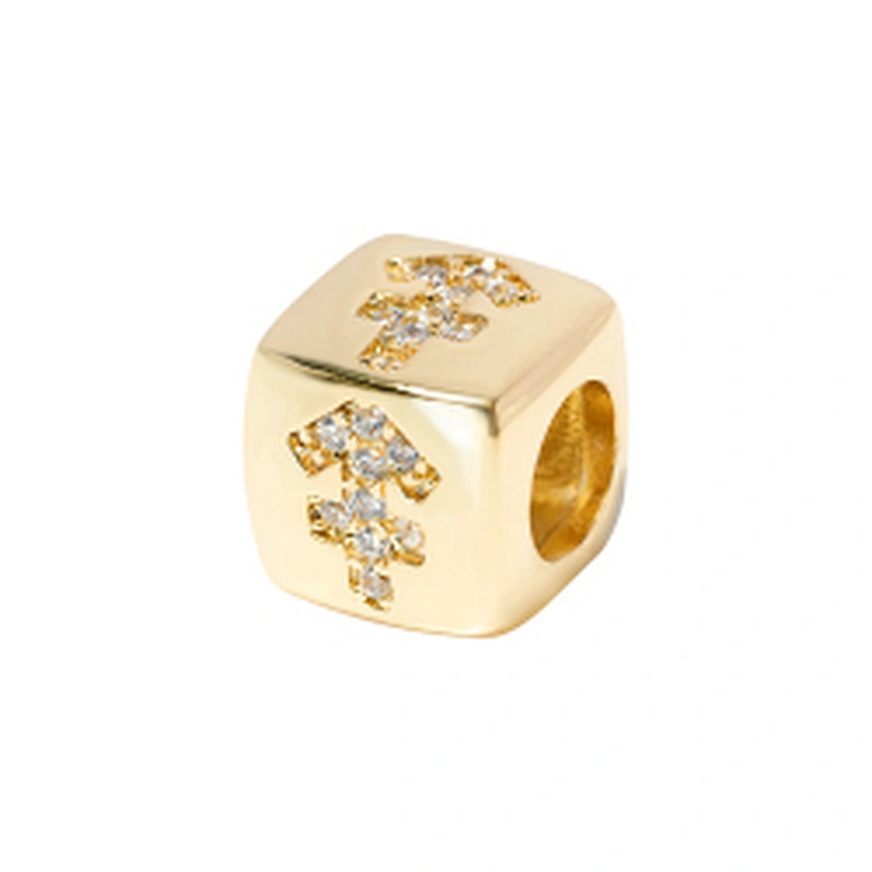 cz trendy twelve constelations micro pave charms for jewelry making charm for diy bracelet supplies for jewelry cz spacer bead
