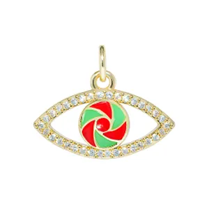 Fashion style eyes shape bracelet necklace pendant charms for bracelet making jewelry CZ Eyes Pendant Charms