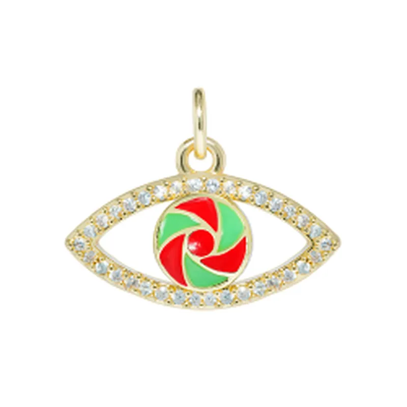Fashion style eyes shape bracelet necklace pendant charms for bracelet making jewelry CZ Eyes Pendant Charms