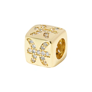 cz trendy twelve constelations micro pave charms for jewelry making charm for diy bracelet supplies for jewelry cz spacer bead