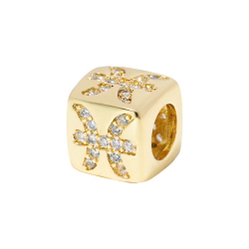cz trendy twelve constelations micro pave charms for jewelry making charm for diy bracelet supplies for jewelry cz spacer bead