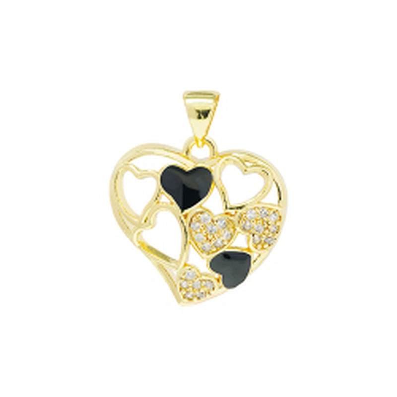 Fashion Design Heart Shaped Pendants Bracelet Necklace Pendant  DIY Bracelet Making Jewelry CZ  Heart Shape Pendant Charms