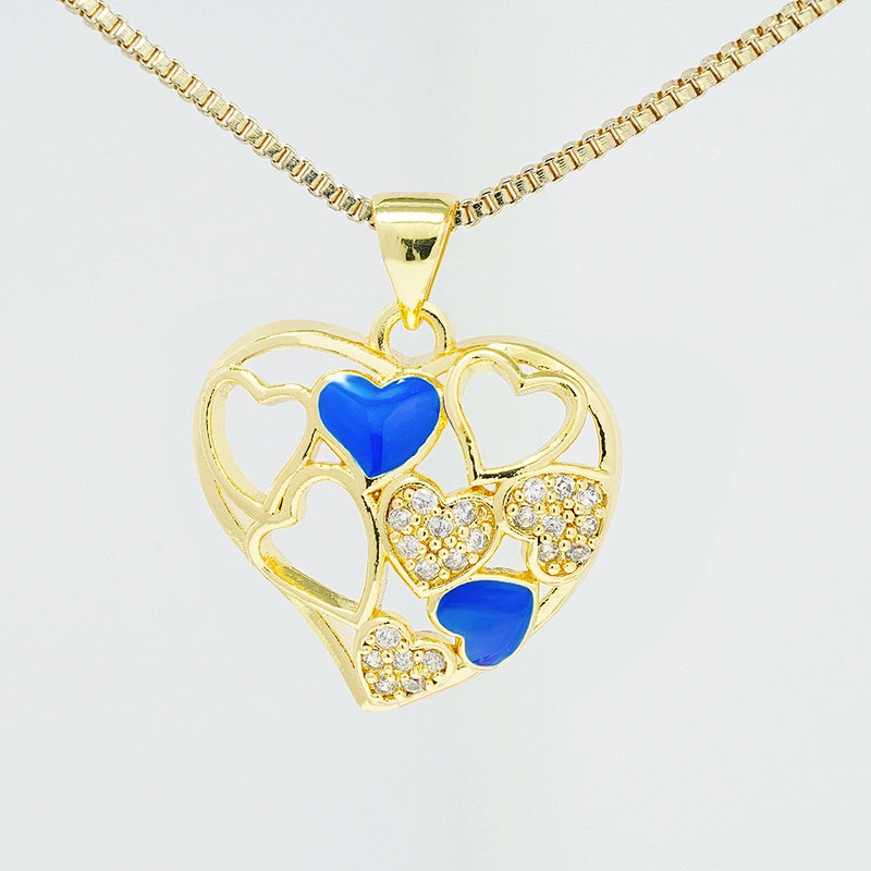 Fashion Design Heart Shaped Pendants Bracelet Necklace Pendant  DIY Bracelet Making Jewelry CZ  Heart Shape Pendant Charms