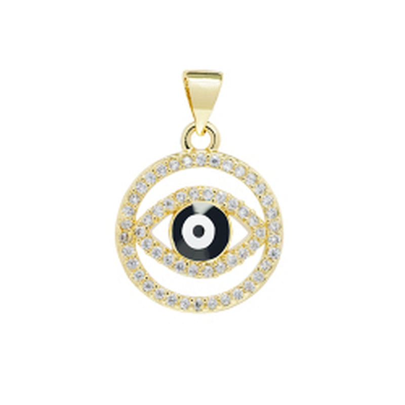 Fashion Round Shape  Pendants Bracelet Necklace Pendant Charms DIY Bracelet Making Jewelry CZ Eyes Pendants Charms