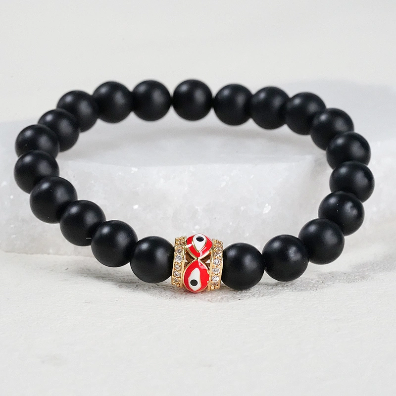 Fashion Design 9.5mm Eyes Brass Zircon Beads Jewelry Making Gold Plated  Bracelet  DIY Cylindrical  Beads Epoxy Spacer