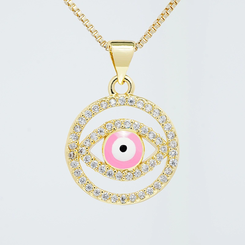 Fashion Round Shape  Pendants Bracelet Necklace Pendant Charms DIY Bracelet Making Jewelry CZ Eyes Pendants Charms