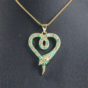 Beautiful  Heart-shaped Pendants Bracelet Necklace Pendant  DIY Bracelet Making Jewelry CZ Snake Heart-shaped Pendant Charms