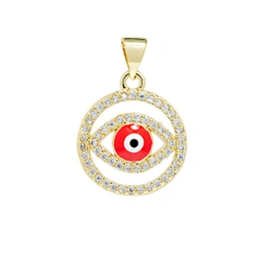 Fashion Round Shape  Pendants Bracelet Necklace Pendant Charms DIY Bracelet Making Jewelry CZ Eyes Pendants Charms