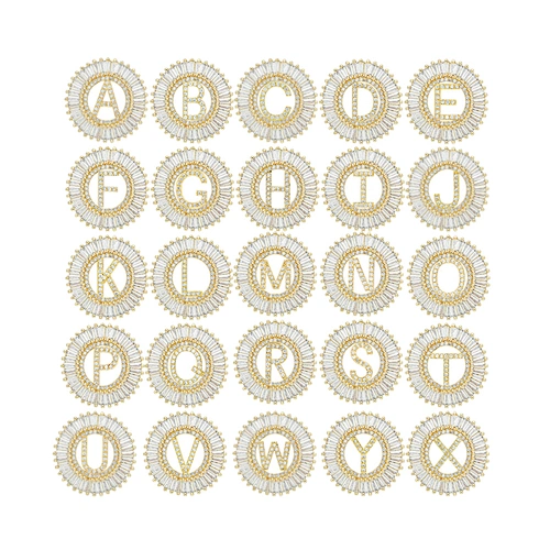 Fashion Letter Pendants Bracelet Necklace Pendant Charms DIY Bracelet Making Jewelry CZ Letter of the alphabet Pendants Charms