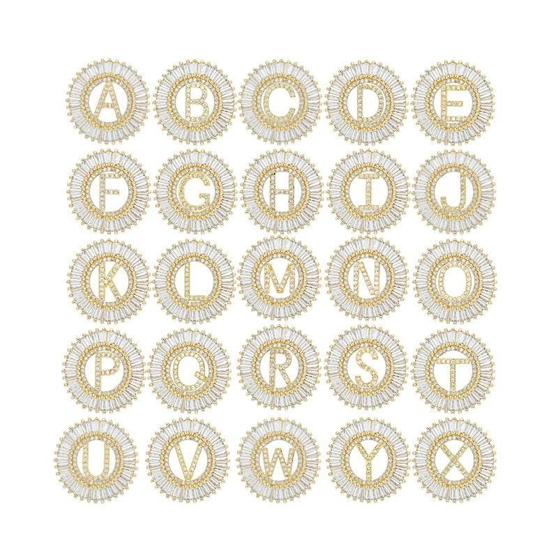 Fashion Letter Pendants Bracelet Necklace Pendant Charms DIY Bracelet Making Jewelry CZ Letter of the alphabet Pendants Charms
