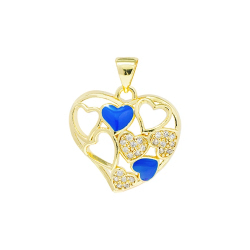 Fashion Design Heart Shaped Pendants Bracelet Necklace Pendant  DIY Bracelet Making Jewelry CZ  Heart Shape Pendant Charms