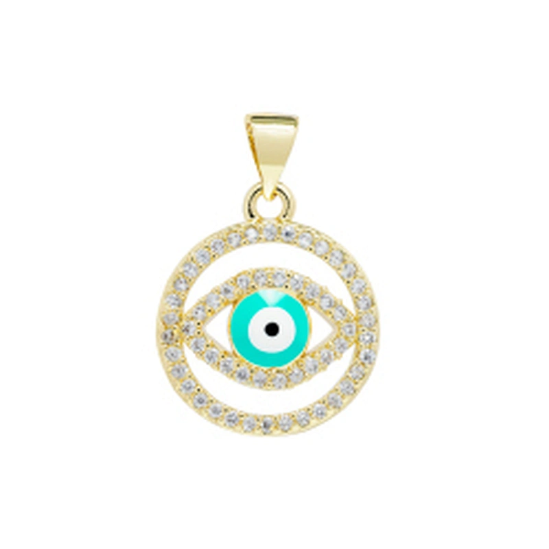 Fashion Round Shape  Pendants Bracelet Necklace Pendant Charms DIY Bracelet Making Jewelry CZ Eyes Pendants Charms