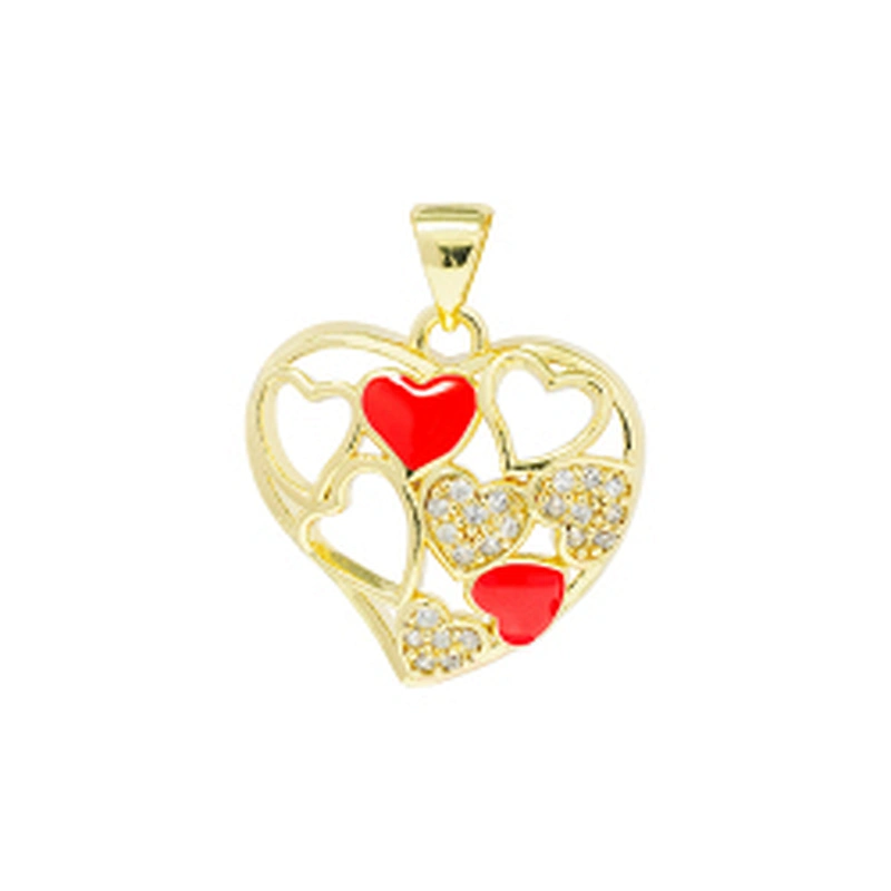 Fashion Design Heart Shaped Pendants Bracelet Necklace Pendant  DIY Bracelet Making Jewelry CZ  Heart Shape Pendant Charms