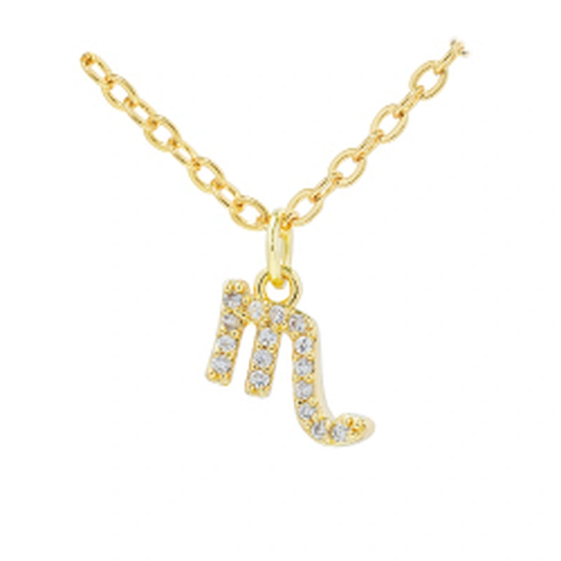 12 zircon constelations signs pendant necklace brass zircon constelation necklace customization cz constelation necklaces
