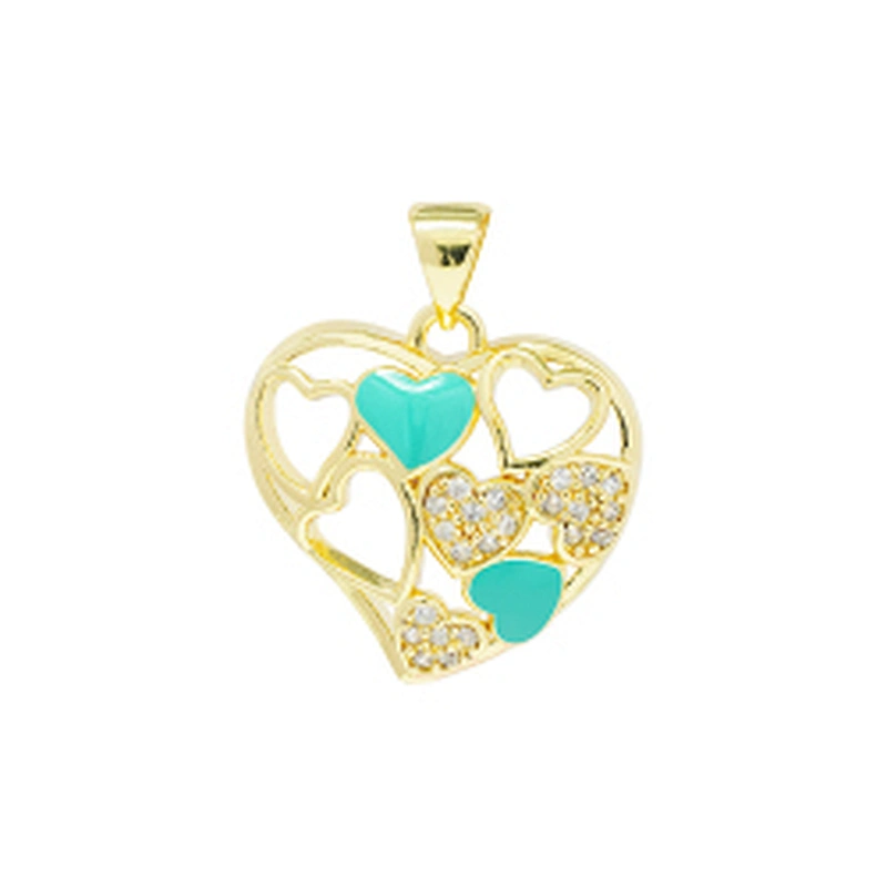 Fashion Design Heart Shaped Pendants Bracelet Necklace Pendant  DIY Bracelet Making Jewelry CZ  Heart Shape Pendant Charms