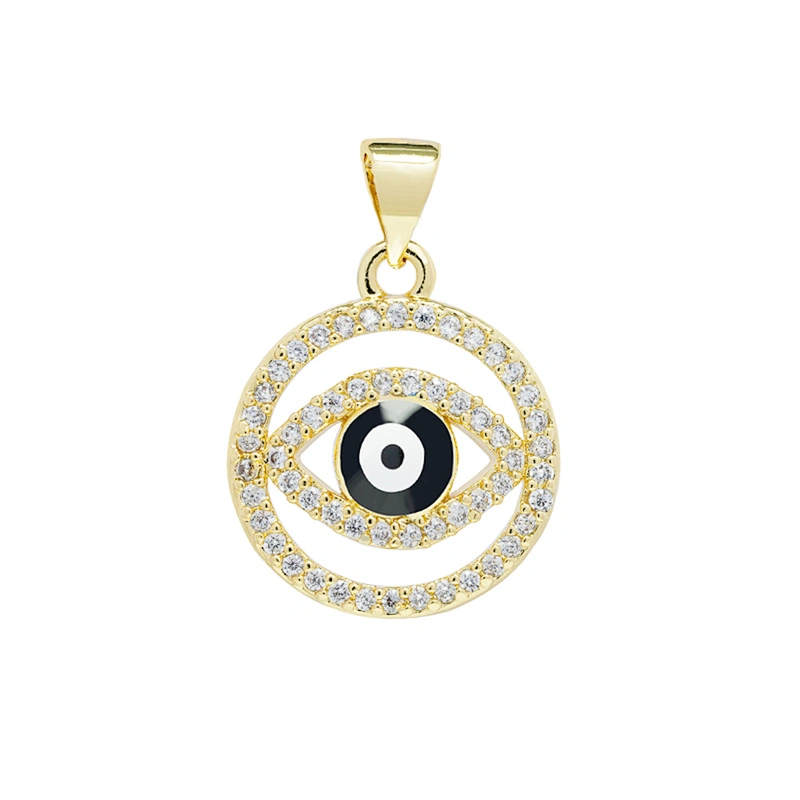 Fashion Round Shape  Pendants Bracelet Necklace Pendant Charms DIY Bracelet Making Jewelry CZ Eyes Pendants Charms