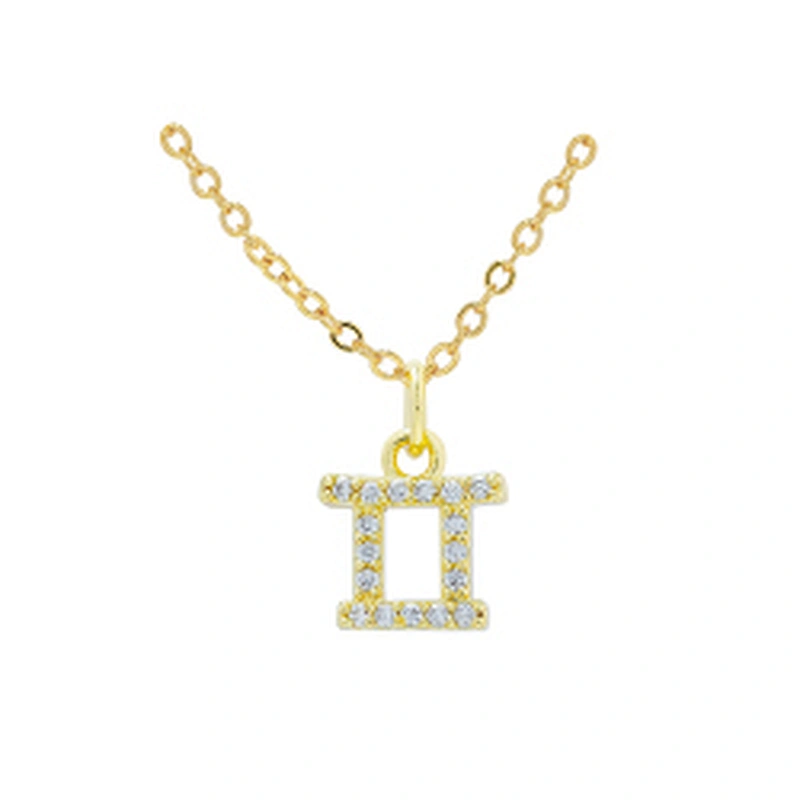 12 zircon constelations signs pendant necklace brass zircon constelation necklace customization cz constelation necklaces