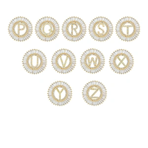 Fashion Letter Pendants Bracelet Necklace Pendant Charms DIY Bracelet Making Jewelry CZ Letter of the alphabet Pendants Charms