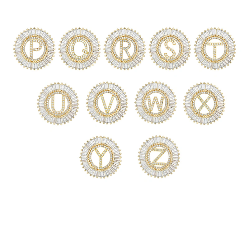 Fashion Letter Pendants Bracelet Necklace Pendant Charms DIY Bracelet Making Jewelry CZ Letter of the alphabet Pendants Charms