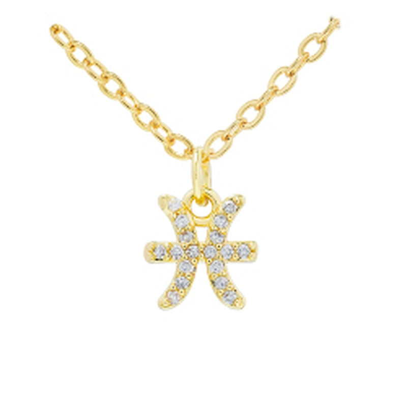 12 zircon constelations signs pendant necklace brass zircon constelation necklace customization cz constelation necklaces