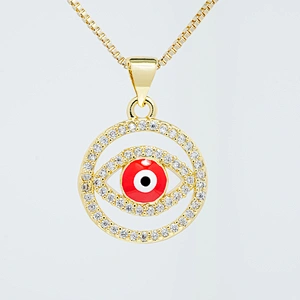 Fashion Round Shape  Pendants Bracelet Necklace Pendant Charms DIY Bracelet Making Jewelry CZ Eyes Pendants Charms