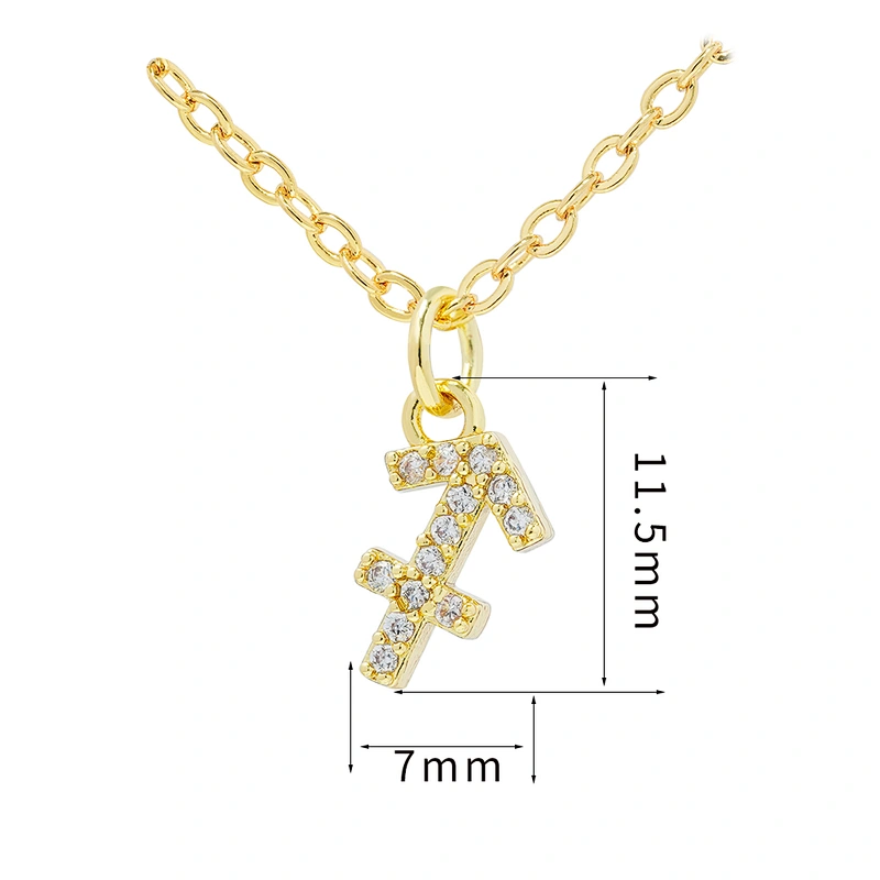 12 zircon constelations signs pendant necklace brass zircon constelation necklace customization cz constelation necklaces