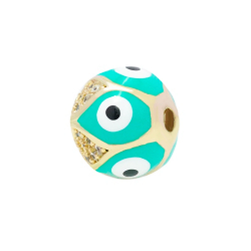 Factory Direct Jewelry Making Round Eyes shape Bracelet Necklace Beads DIY Jewelry Wholesale CZ Spacer Charms Eyes Round beads