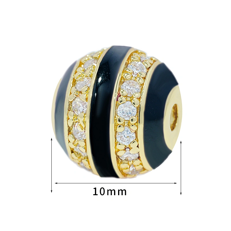 Factory Jewelry Making round shape Bracelet Necklace Beads DIY Jewelry Wholesale CZ Spacer Charms  Round beads