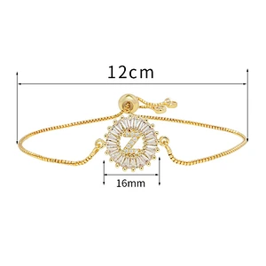 Factory Direct 18K Gold Plated Letter Bracelets Adjustable Fashion Initial Alphabet Charms Bracelets Jewelry for women girls