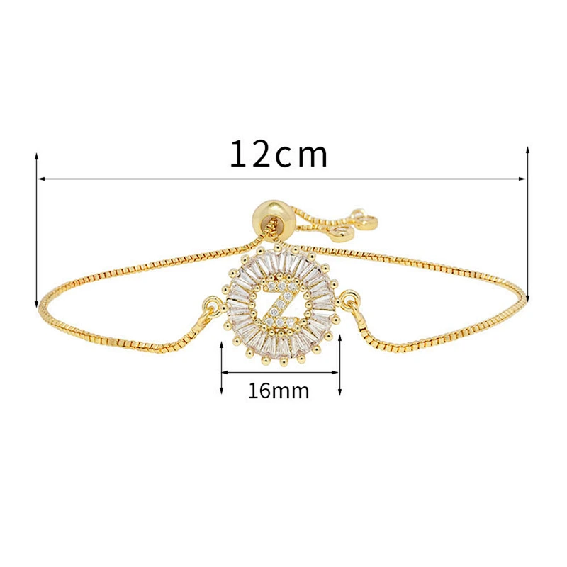 Factory Direct 18K Gold Plated Letter Bracelets Adjustable Fashion Initial Alphabet Charms Bracelets Jewelry for women girls