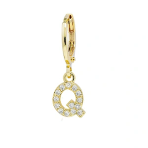 Factory  Direct 18k gold plated  Alphabet Earrings Jewelry Wholesale  26 Initial Letters Cubic Zirconia  Jewelry Women