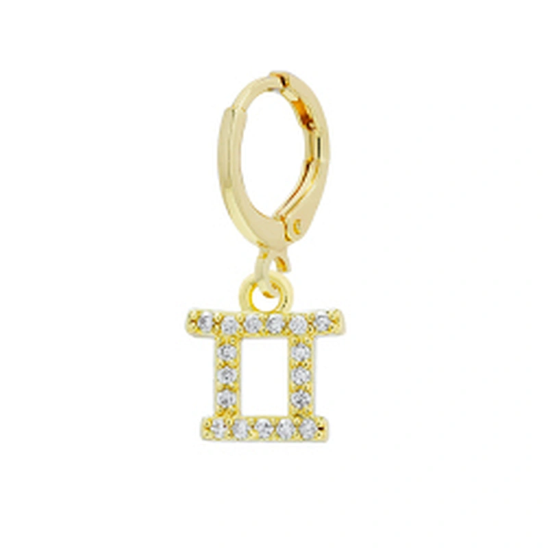 zodiac constelation earrings cubic zirconia wholesale 2022 new arrivals zirconia earrings diamond hoop earrings trendy cz jewels