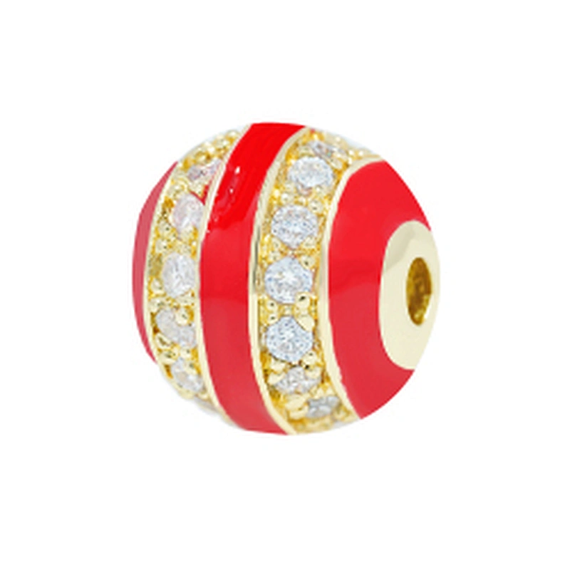 Factory Jewelry Making round shape Bracelet Necklace Beads DIY Jewelry Wholesale CZ Spacer Charms  Round beads