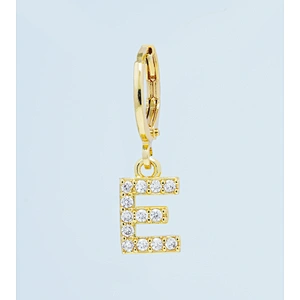 Factory  Direct 18k gold plated  Alphabet Earrings Jewelry Wholesale  26 Initial Letters Cubic Zirconia  Jewelry Women