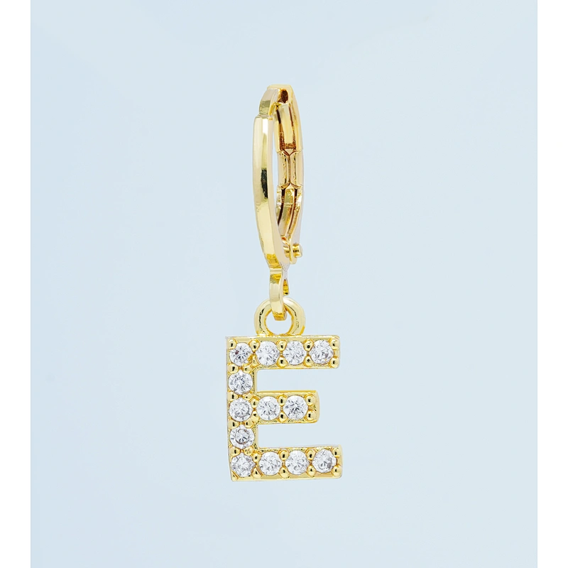Factory  Direct 18k gold plated  Alphabet Earrings Jewelry Wholesale  26 Initial Letters Cubic Zirconia  Jewelry Women
