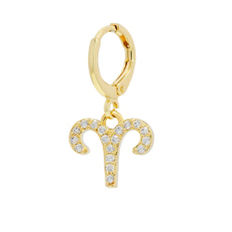zodiac constelation earrings cubic zirconia wholesale 2022 new arrivals zirconia earrings diamond hoop earrings trendy cz jewels