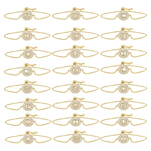 Factory Direct 18K Gold Plated Letter Bracelets Adjustable Fashion Initial Alphabet Charms Bracelets Jewelry for women girls