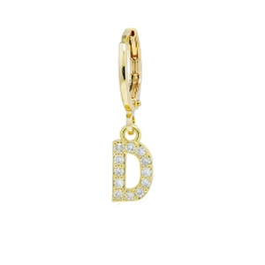 Factory  Direct 18k gold plated  Alphabet Earrings Jewelry Wholesale  26 Initial Letters Cubic Zirconia  Jewelry Women