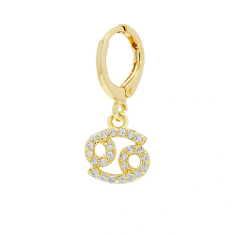 zodiac constelation earrings cubic zirconia wholesale 2022 new arrivals zirconia earrings diamond hoop earrings trendy cz jewels