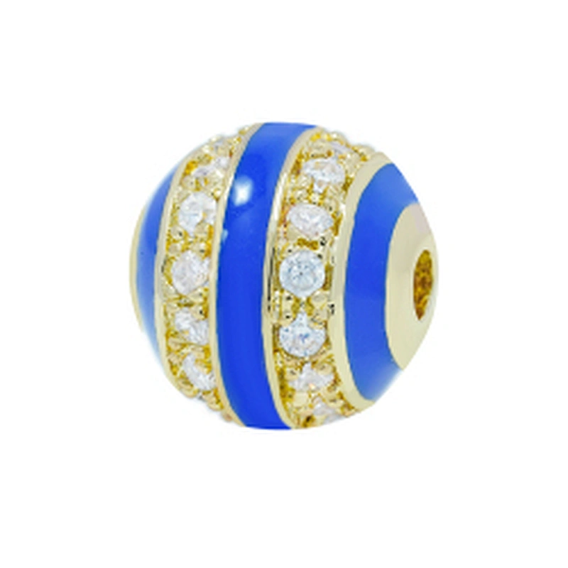 Factory Jewelry Making round shape Bracelet Necklace Beads DIY Jewelry Wholesale CZ Spacer Charms  Round beads