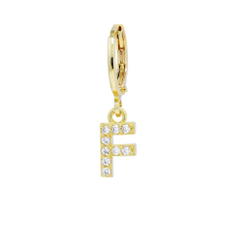 Factory  Direct 18k gold plated  Alphabet Earrings Jewelry Wholesale  26 Initial Letters Cubic Zirconia  Jewelry Women