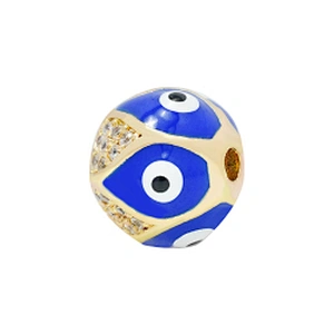 Factory Direct Jewelry Making Round Eyes shape Bracelet Necklace Beads DIY Jewelry Wholesale CZ Spacer Charms Eyes Round beads