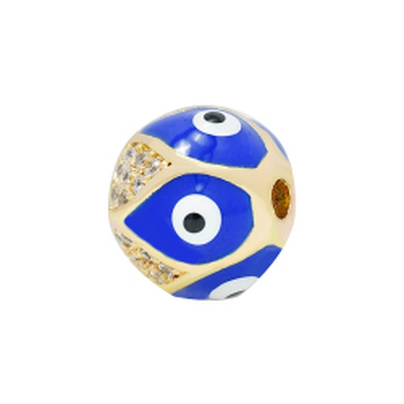 Factory Direct Jewelry Making Round Eyes shape Bracelet Necklace Beads DIY Jewelry Wholesale CZ Spacer Charms Eyes Round beads