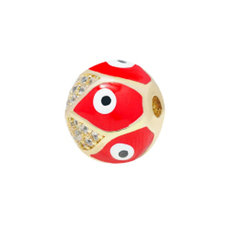 Factory Direct Jewelry Making Round Eyes shape Bracelet Necklace Beads DIY Jewelry Wholesale CZ Spacer Charms Eyes Round beads