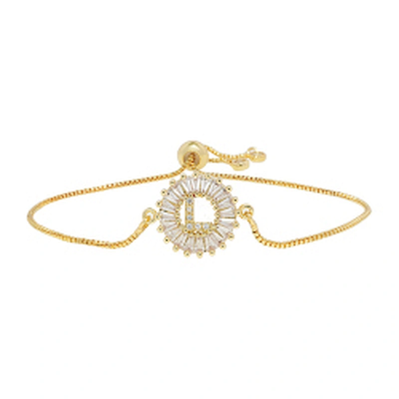 Factory Direct 18K Gold Plated Letter Bracelets Adjustable Fashion Initial Alphabet Charms Bracelets Jewelry for women girls